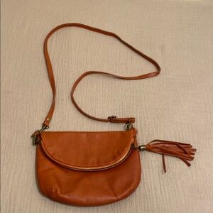 Blue Lemon Paris Orange Leather Crossbody Bag